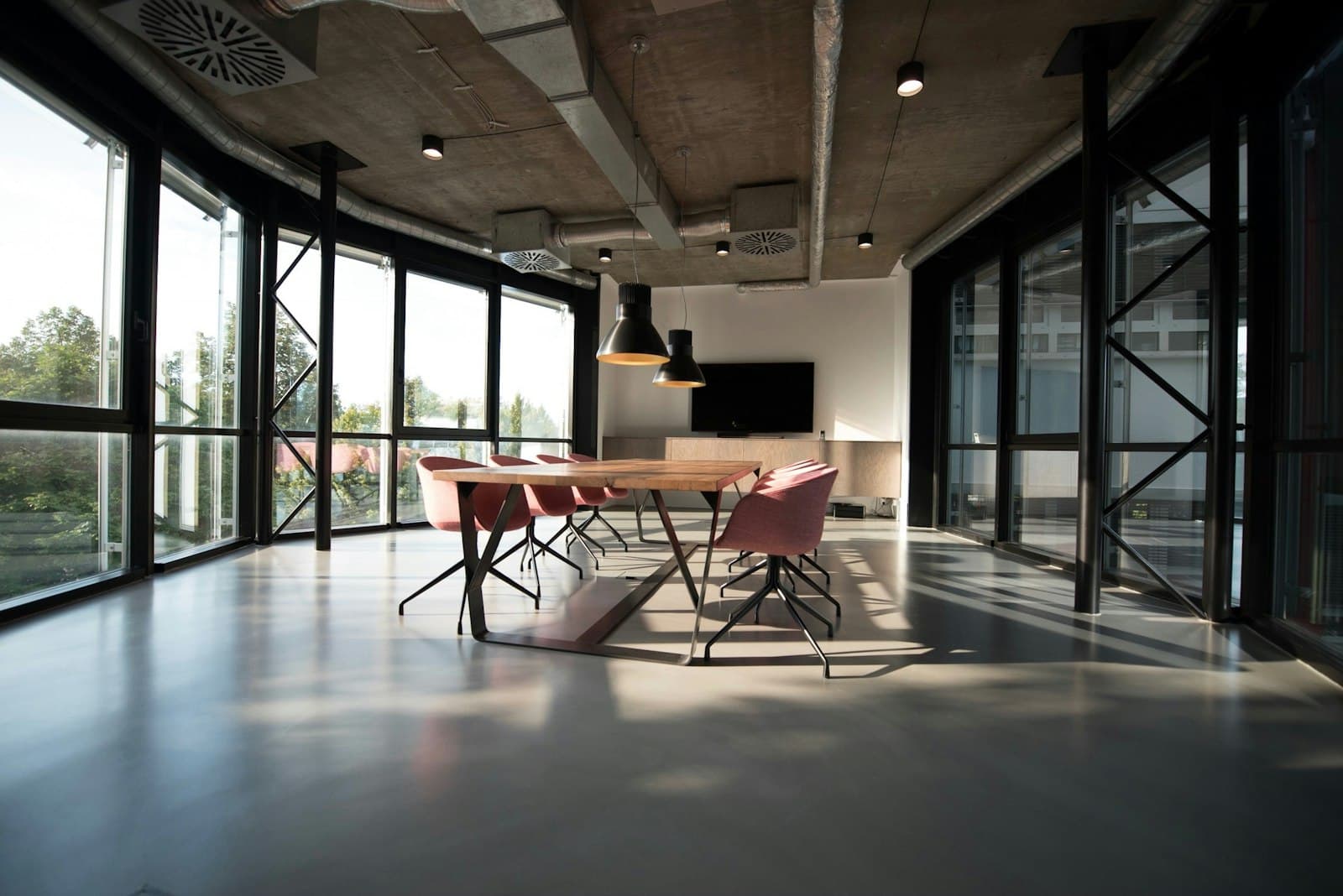 Workspace corridor, durable finish